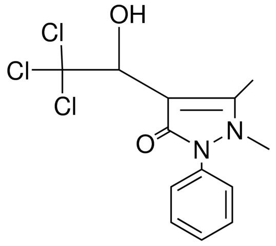 2,3-DIMETHYL-4-(1-HYDROXY-2,2,2-TRICHLOROETHYL)-1-PHENYL-3-PYRAZOLIN-5-ONE