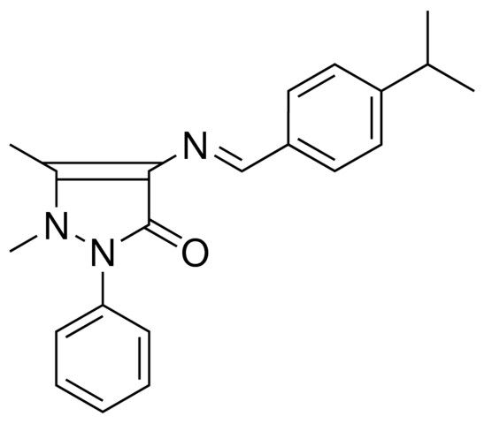 2,3-DIMETHYL-4-(4-ISOPROPYLBENZYLIDENEAMINO)-1-PHENYL-3-PYRAZOLIN-5-ONE