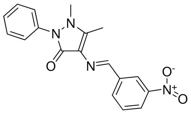 2,3-DIMETHYL-4-(3-NITROBENZYLIDENEAMINO)-1-PHENYL-3-PYRAZOLIN-5-ONE
