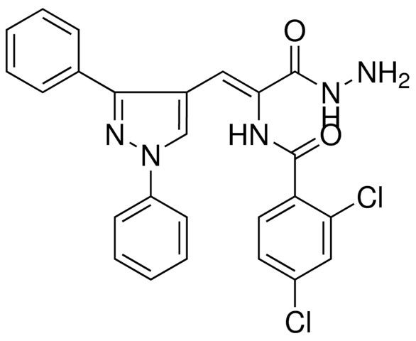 2,4-DI-CL-N-(2-(1,3-DI-PH-1H-PYRAZOL-4-YL)-1-HYDRAZINOCARBONYL-VINYL)-BENZAMIDE