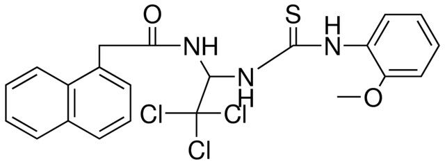 2-NAPHTHALEN-1-YL-N-(2,2,2-TRICHLORO-1-(3-(2-MEO-PH)-THIOUREIDO)-ET)-ACETAMIDE