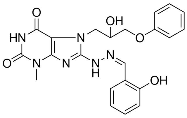 2-HYDROXYBENZALDEHYDE [7-(2-HYDROXY-3-PHENOXYPROPYL)-3-METHYL-2,6-DIOXO-2,3,6,7-TETRAHYDRO-1H-PURIN-8-YL]HYDRAZONE
