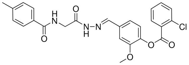 2-MEO-4-(2-(((4-METHYLBENZOYL)AMINO)AC)CARBOHYDRAZONOYL)PHENYL 2-CHLOROBENZOATE