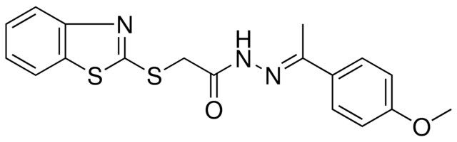 2-(BENZOTHIAZOL-2-YLSULFANYL)-ACETIC ACID (1-(4-MEO-PH)-ETHYLIDENE)-HYDRAZIDE