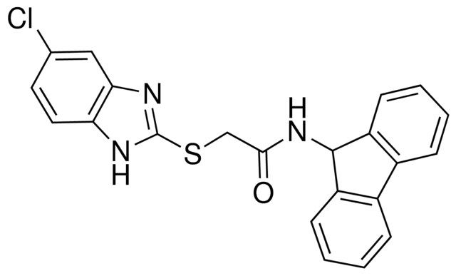 2-[(5-CHLORO-1H-BENZIMIDAZOL-2-YL)SULFANYL]-N-(9H-FLUOREN-9-YL)ACETAMIDE