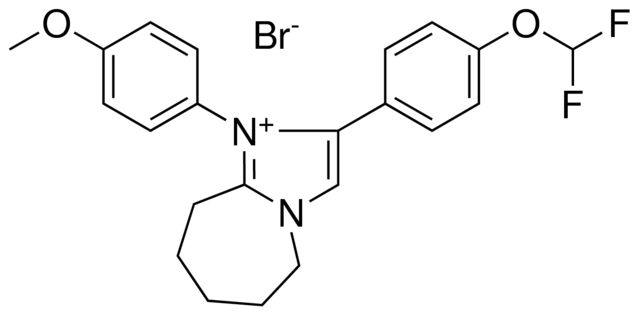 2-[4-(DIFLUOROMETHOXY)PHENYL]-1-(4-METHOXYPHENYL)-6,7,8,9-TETRAHYDRO-5H-IMIDAZO[1,2-A]AZEPIN-1-IUM BROMIDE