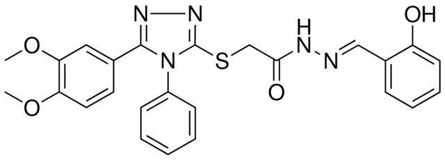 2-{[5-(3,4-DIMETHOXYPHENYL)-4-PHENYL-4H-1,2,4-TRIAZOL-3-YL]SULFANYL}-N'-[(E)-(2-HYDROXYPHENYL)METHYLIDENE]ACETOHYDRAZIDE