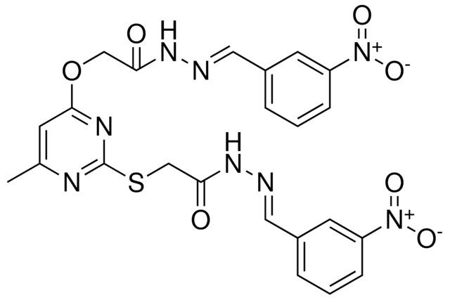 2-[(4-METHYL-6-{2-[(2E)-2-(3-NITROBENZYLIDENE)HYDRAZINO]-2-OXOETHOXY}-2-PYRIMIDINYL)SULFANYL]-N'-[(E)-(3-NITROPHENYL)METHYLIDENE]ACETOHYDRAZIDE