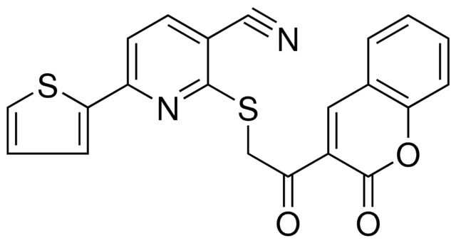 2[2-OXO-2-(2-OXO-2H-CHROMEN-3-YL)-ETHYLSULFANYL]-6-THIOPHEN-2-YL-NICOTINONITRILE