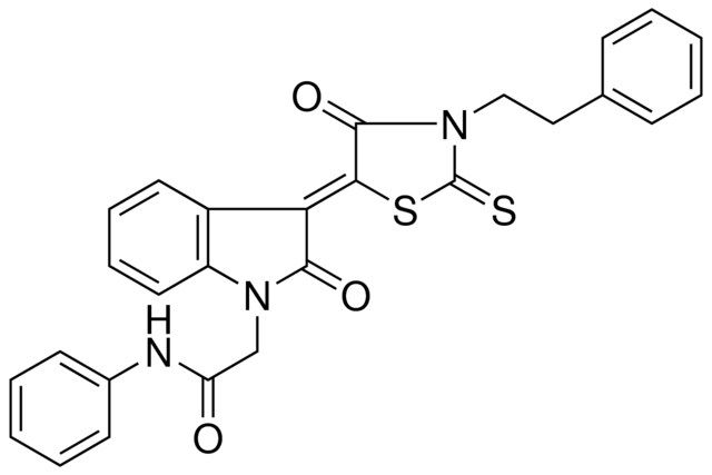 2-{(3Z)-2-OXO-3-[4-OXO-3-(2-PHENYLETHYL)-2-THIOXO-1,3-THIAZOLIDIN-5-YLIDENE]-2,3-DIHYDRO-1H-INDOL-1-YL}-N-PHENYLACETAMIDE