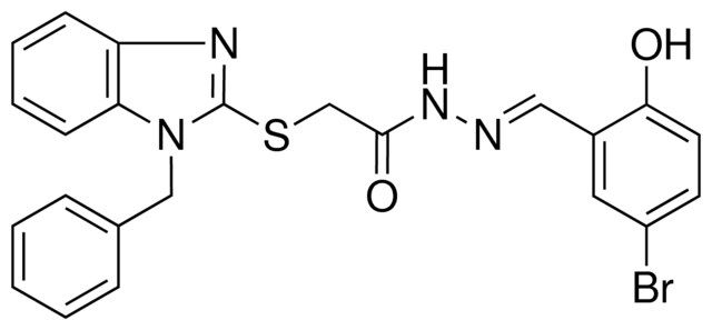 2-[(1-BENZYL-1H-BENZIMIDAZOL-2-YL)SULFANYL]-N'-[(E)-(5-BROMO-2-HYDROXYPHENYL)METHYLIDENE]ACETOHYDRAZIDE