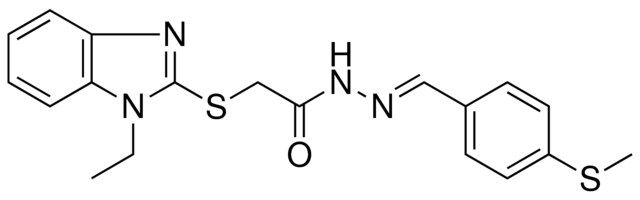 2-[(1-ETHYL-1H-BENZIMIDAZOL-2-YL)SULFANYL]-N'-{(E)-[4-(METHYLSULFANYL)PHENYL]METHYLIDENE}ACETOHYDRAZIDE