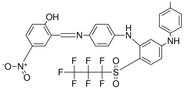 2-[({4-[2-[(1,1,2,2,3,3,3-HEPTAFLUOROPROPYL)SULFONYL]-5-(4-TOLUIDINO)ANILINO]PHENYL}IMINO)METHYL]-4-NITROPHENOL