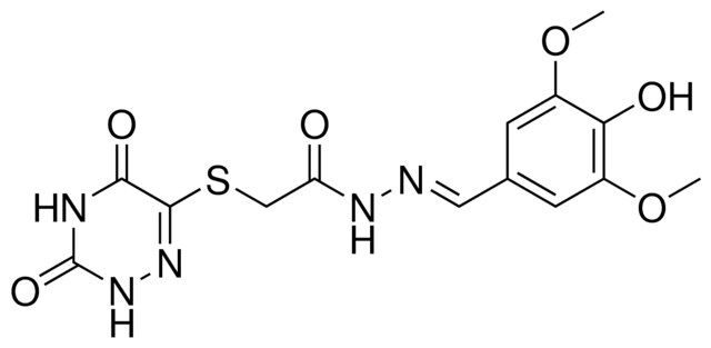 2-[(3,5-DIOXO-2,3,4,5-TETRAHYDRO-1,2,4-TRIAZIN-6-YL)SULFANYL]-N'-[(E)-(4-HYDROXY-3,5-DIMETHOXYPHENYL)METHYLIDENE]ACETOHYDRAZIDE