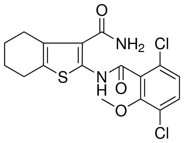 2-[(3,6-DICHLORO-2-METHOXYBENZOYL)AMINO]-4,5,6,7-TETRAHYDRO-1-BENZOTHIOPHENE-3-CARBOXAMIDE