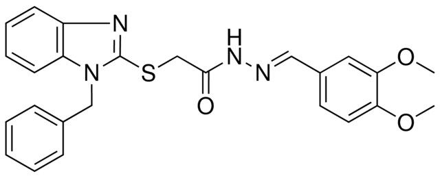 2-[(1-BENZYL-1H-BENZIMIDAZOL-2-YL)SULFANYL]-N'-[(E)-(3,4-DIMETHOXYPHENYL)METHYLIDENE]ACETOHYDRAZIDE
