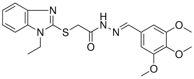 2-[(1-ETHYL-1H-BENZIMIDAZOL-2-YL)SULFANYL]-N'-[(E)-(3,4,5-TRIMETHOXYPHENYL)METHYLIDENE]ACETOHYDRAZIDE