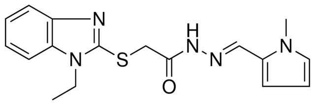 2-[(1-ETHYL-1H-BENZIMIDAZOL-2-YL)SULFANYL]-N'-[(E)-(1-METHYL-1H-PYRROL-2-YL)METHYLIDENE]ACETOHYDRAZIDE