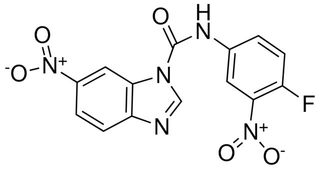 1-(N-(4-FLUORO-3-NITROPHENYL)CARBAMOYL)-6-NITROBENZIMIDAZOLE