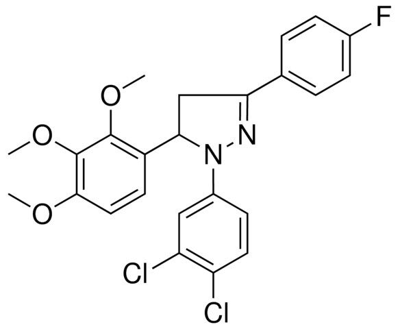 1-(3,4-DICHLORO-PH)-3-(4-F-PH)-5-(2,3,4-TRIMETHOXY-PH)-4,5-DIHYDRO-1H-PYRAZOLE