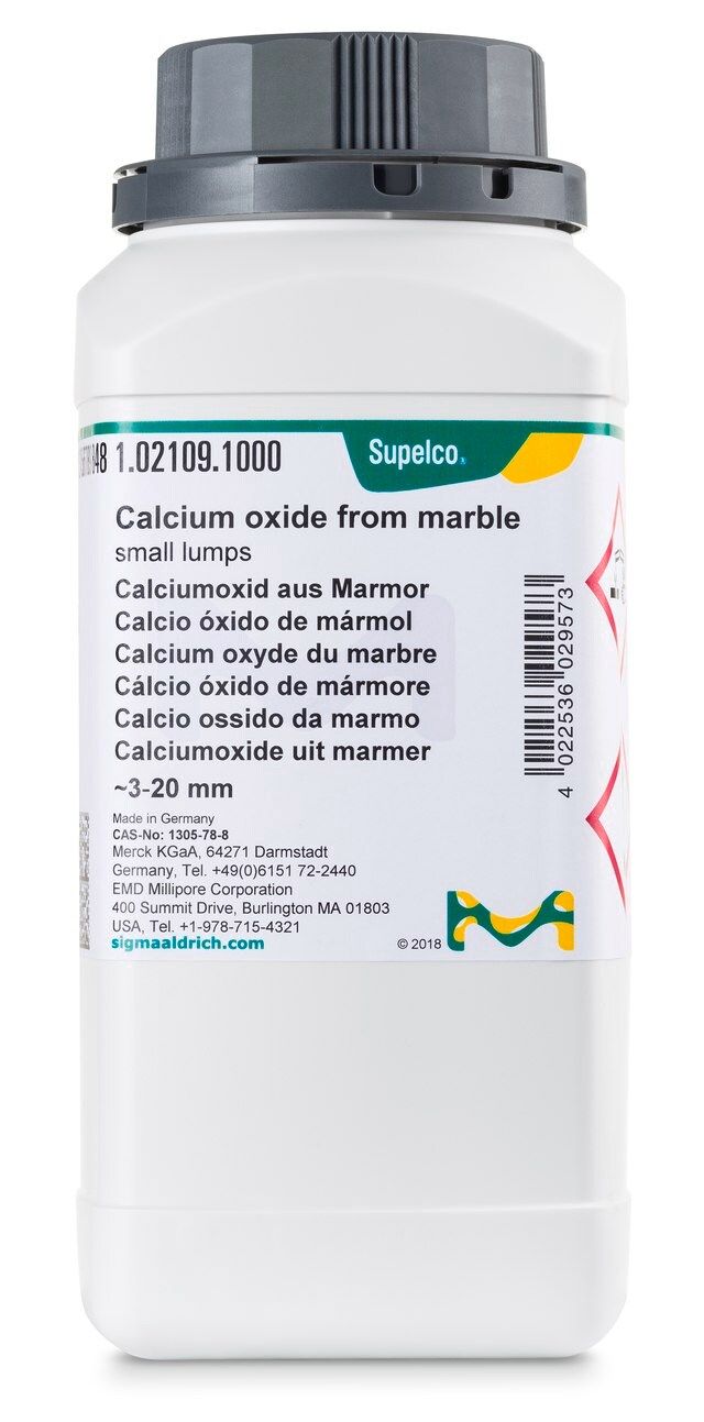 Calcium oxide from marble