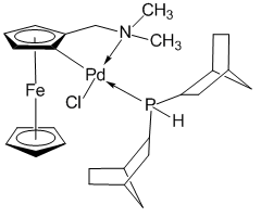 Chloro(di-2-norbornylphosphino)(2-dimethylaminomethylferrocen-1-yl)palladium(II)