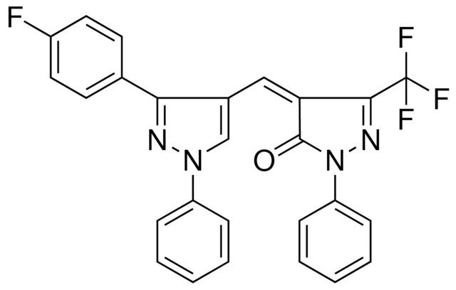 (4Z)-4-{[3-(4-FLUOROPHENYL)-1-PHENYL-1H-PYRAZOL-4-YL]METHYLENE}-2-PHENYL-5-(TRIFLUOROMETHYL)-2,4-DIHYDRO-3H-PYRAZOL-3-ONE