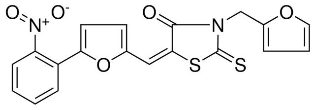 (5E)-3-(2-FURYLMETHYL)-5-{[5-(2-NITROPHENYL)-2-FURYL]METHYLENE}-2-THIOXO-1,3-THIAZOLIDIN-4-ONE