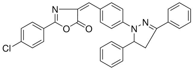 (4E)-2-(4-CHLOROPHENYL)-4-[4-(3,5-DIPHENYL-4,5-DIHYDRO-1H-PYRAZOL-1-YL)BENZYLIDENE]-1,3-OXAZOL-5(4H)-ONE