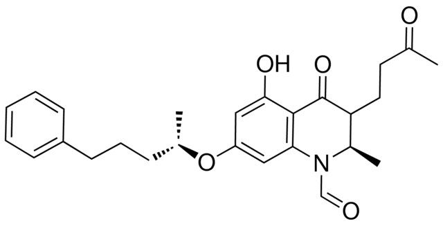 (2R)-5-Hydroxy-2-methyl-7-(1-methyl-4-phenylbutoxy)-4-oxo-3-(3-oxobutyl)-3,4-dihydro-1(2H)-quinolinecarbaldehyde