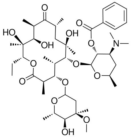 (2S,3R,4S,6R)-4-(di-ME-amino)-2-((3R,4S,5S,6R,7R,9R,11R,12R,13S,14R)-14-ET-7,12,13-tri-HO-4-((4R,5S,6S)-5-HO-4-MEO-4,6-di-ME-tetrahydro-2H-pyran-2-yloxy)-3,5,7,9,11,13-hexa-ME-2,10-dioxooxacyclotetradecan-6-yloxy)-6-ME-tetrahydro-2H-pyran-3-yl benzoate