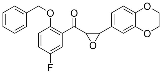(2-BENZYLOXY-5-F-PH)-(3-(2,3-DIHYDRO-BENZO(1,4)DIOXIN-6-YL)-OXIRANYL)-METHANONE