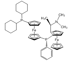 1-{[(S)-Ferrocenyl-2-(R)-ethyl-1-dimethylamino)phenyl]-(S)-phosphino}-1'-dicyclohexylphosphinoferrocene