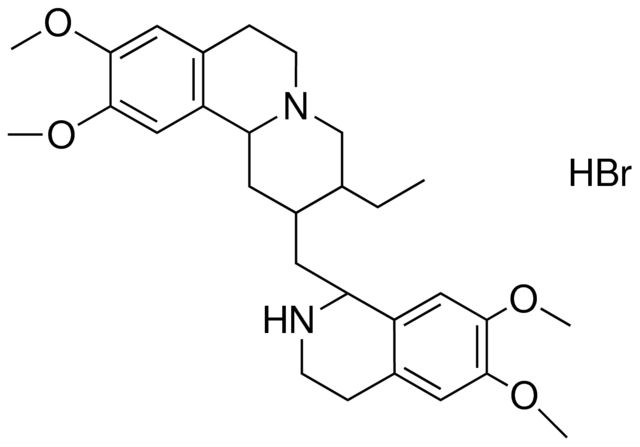 (DI-MEO-ISOQUINOLIN-1-YLMETHYL)-ET-DI-MEO-PYRIDO(2,1-A)ISOQUINOLIN, HYDROBROMIDE