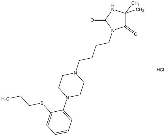 5,5-dimethyl-3-(4-{4-[2-(propylsulfanyl)phenyl]-1-piperazinyl}butyl)-2,4-imidazolidinedione hydrochloride