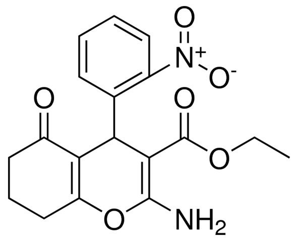 2-AMINO-4-(2-NITRO-PH)-5-OXO-5,6,7,8-4H-4H-CHROMENE-3-CARBOXYLIC ACID ET ESTER