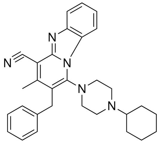 2-BENZYL-1-(4-CYCLOHEXYL-1-PIPERAZINYL)-3-METHYLPYRIDO[1,2-A]BENZIMIDAZOLE-4-CARBONITRILE