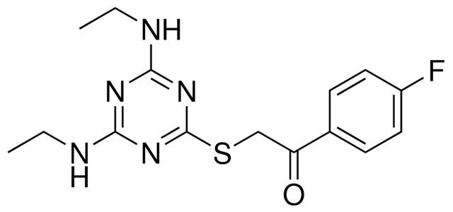 2-(4,6-BIS-ETHYLAMINO-(1,3,5)TRIAZIN-2-YLSULFANYL)-1-(4-FLUORO-PHENYL)-ETHANONE
