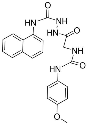 2-(4-METHOXYPHENYLUREIDO)ACETIC ACID N2-(N-(1-NAPHTHYL)CARBAMOYL)HYDRAZIDE