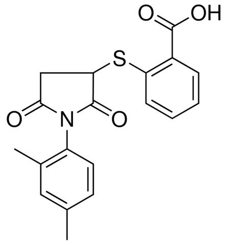 2-(1-(2,4-DIMETHYL-PHENYL)-2,5-DIOXO-PYRROLIDIN-3-YLSULFANYL)-BENZOIC ACID