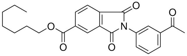 2-(3-AC-PH)-1,3-DIOXO-2,3-DIHYDRO-1H-ISOINDOLE-5-CARBOXYLIC ACID HEPTYL ESTER