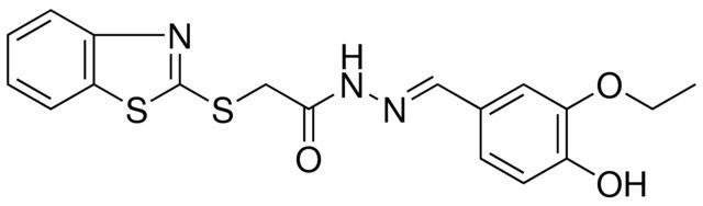 2-(BENZOTHIAZOL-2-YLSULFANYL)-ACETIC ACID (3-ETHOXY-4-HO-BENZYLIDENE)-HYDRAZIDE