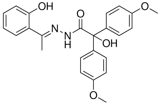 2-HO-2,2-BIS-(4-MEO-PH)-ACETIC ACID (1-(2-HYDROXY-PHENYL)-ETHYLIDENE)-HYDRAZIDE