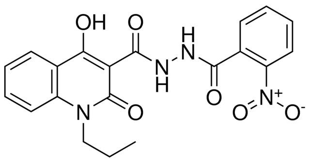 2-NITRO-BENZOIC ACID N'-(4-HO-2-OXO-1-PR-1,2-2H-QUINOLINE-3-CARBONYL)-HYDRAZIDE