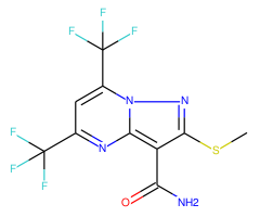 5,7-Bis(trifluoromethyl)-2-(methylthio)pyrazolo-[1,5-a]pyrimidine-3-carboxamide