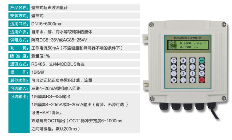米科MIK-1158S外夹式超声波流量计产品参数表